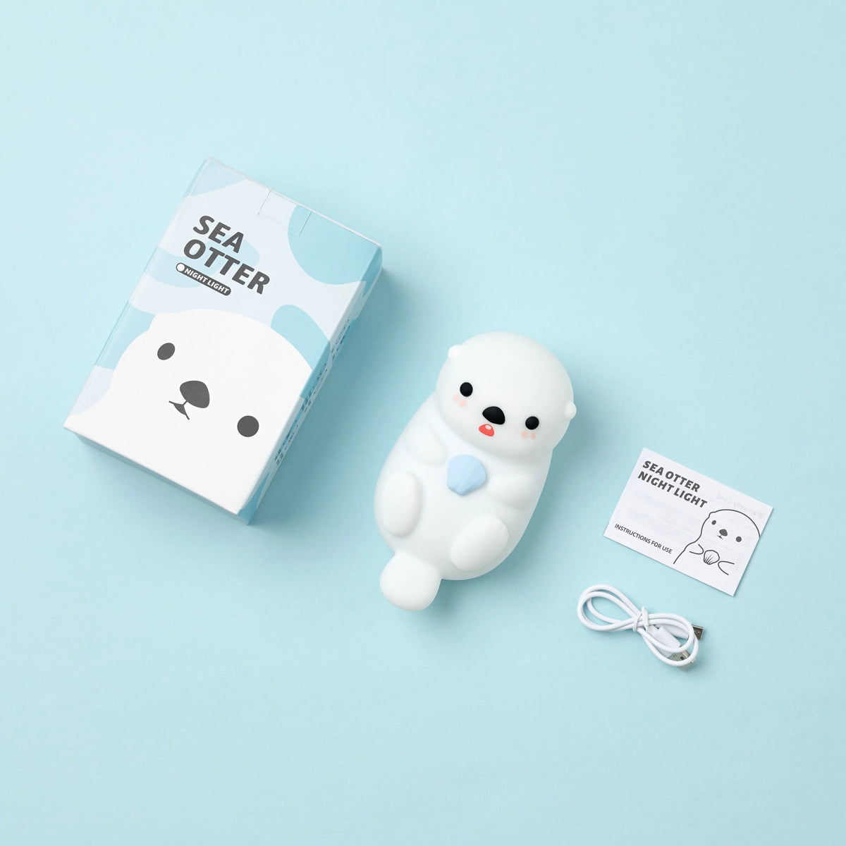 Night Light Otter Design Tap-Controlled Silicone Exterior