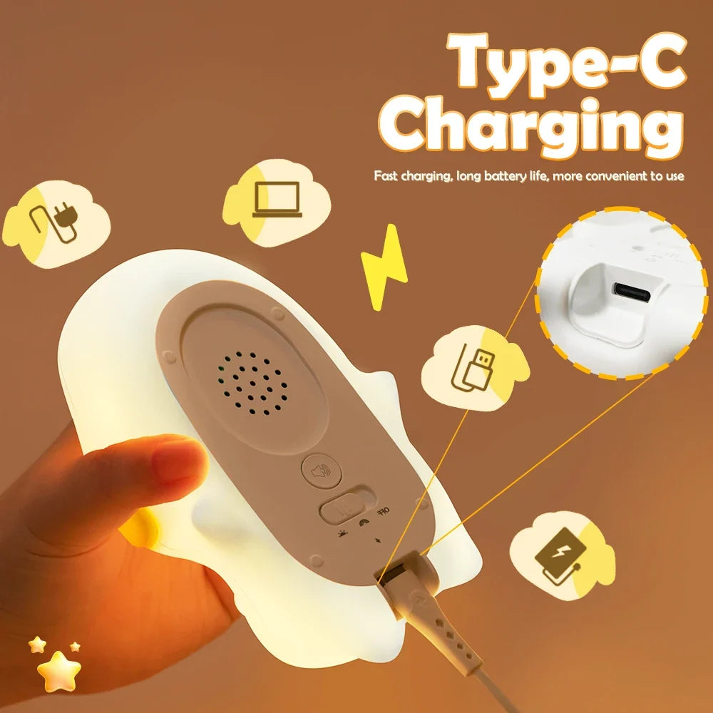 Night Light Puppy-Shaped Silicone Cordless With Tap Control