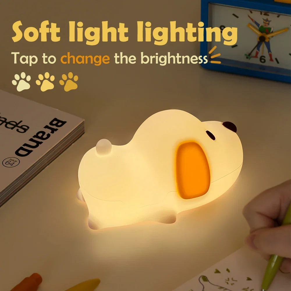 Night Light Puppy-Shaped Silicone Cordless With Tap Control