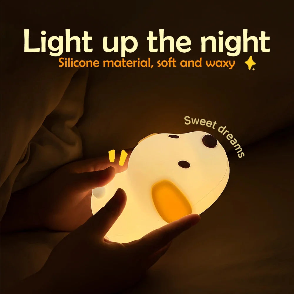 Night Light Puppy-Shaped Silicone Cordless With Tap Control