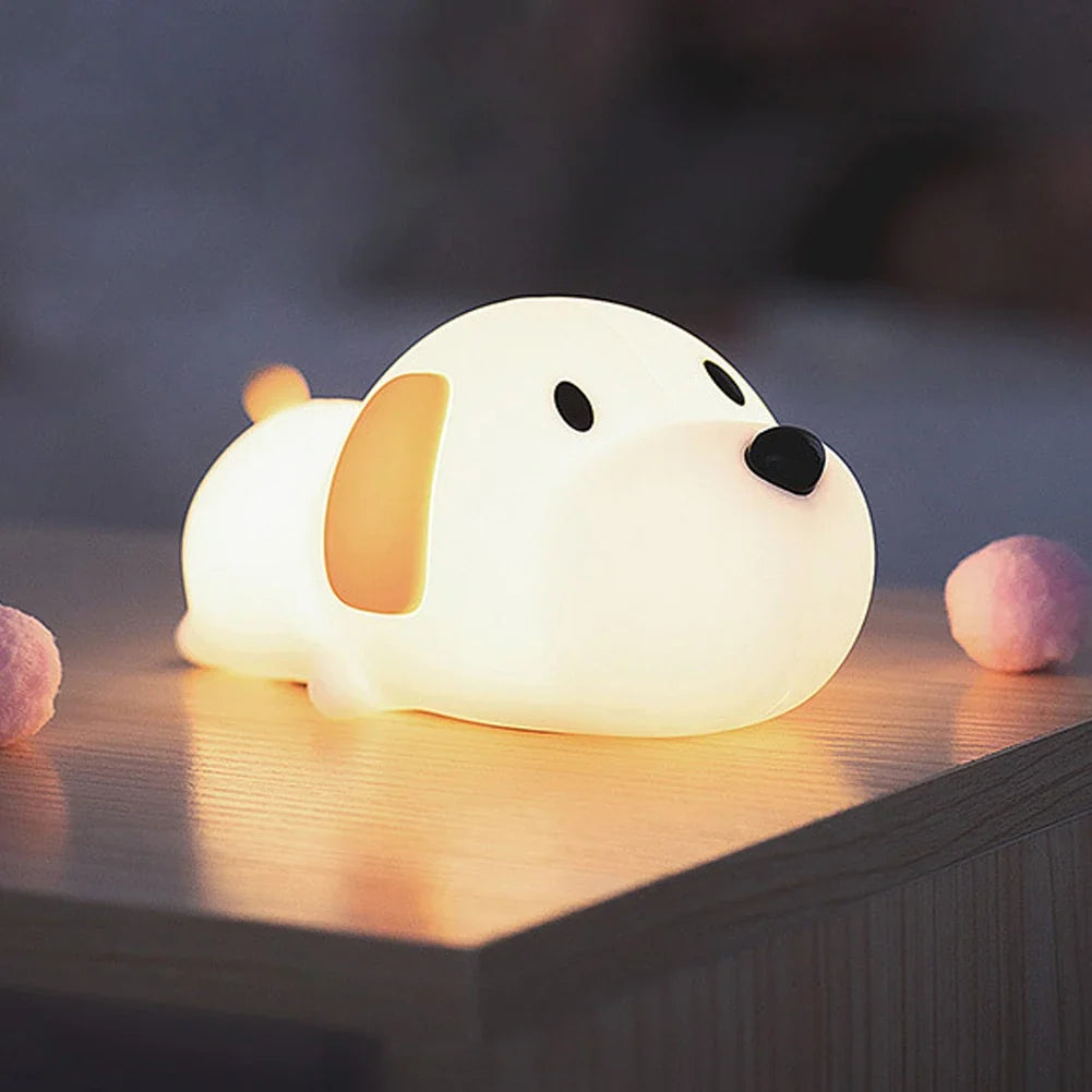 Night Light Puppy-Shaped Silicone Cordless With Tap Control