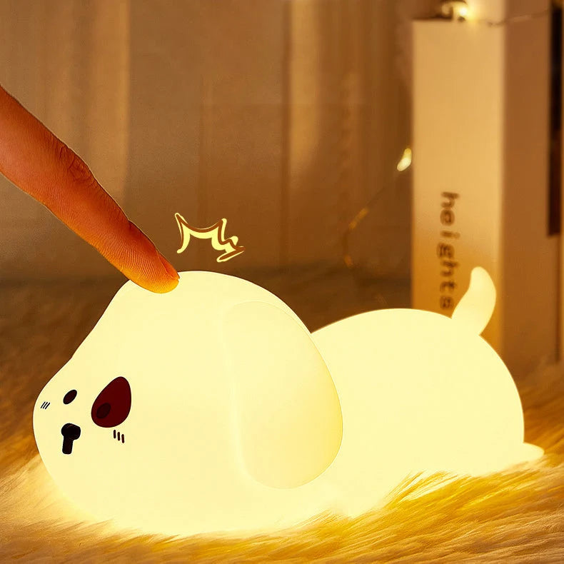 Night Light Puppy Soft Silicone Tap-Controlled USB Rechargeable