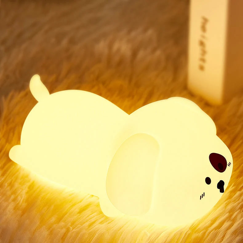 Night Light Puppy Soft Silicone Tap-Controlled USB Rechargeable