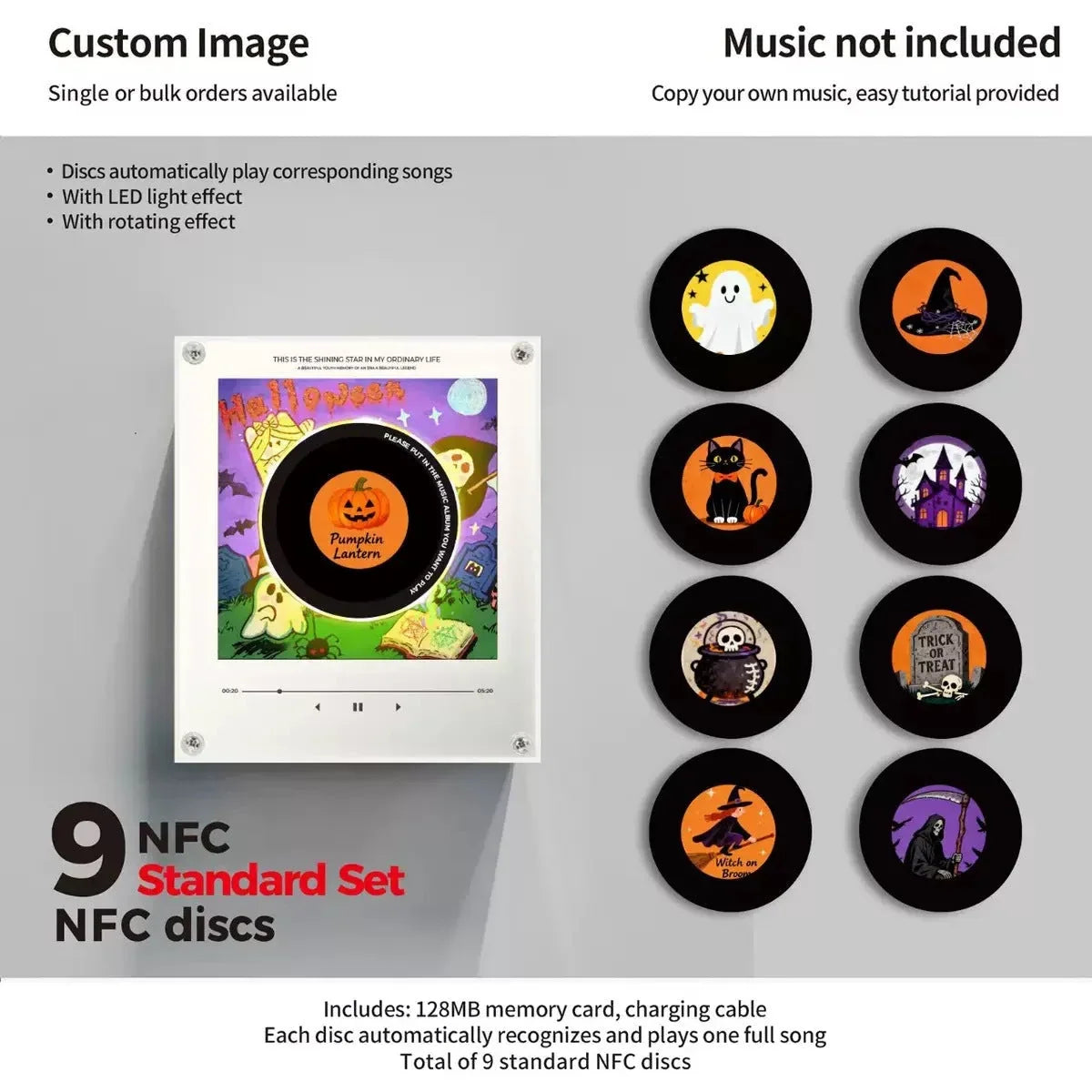 Night Light Rotating Vinyl Record NFC-Activated Magnetic Mount
