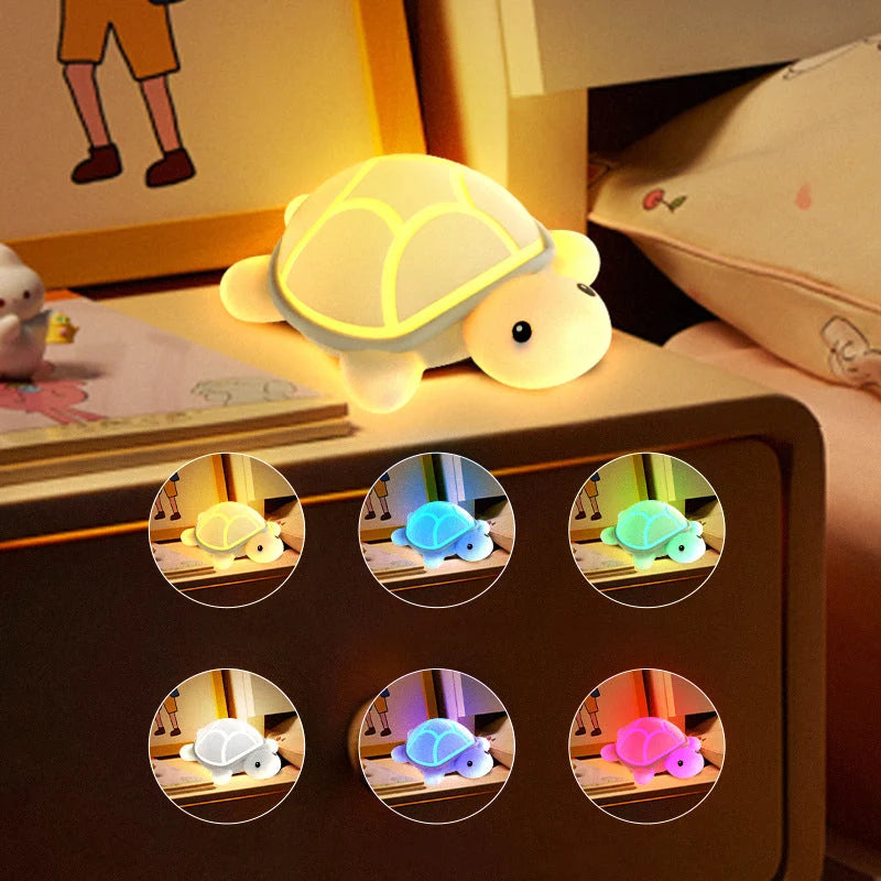 Night Light Turtle-Shaped Silicone Color-Changing LED Glow