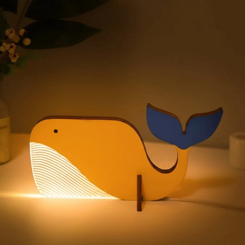 Night Light Wooden Animal USB LED