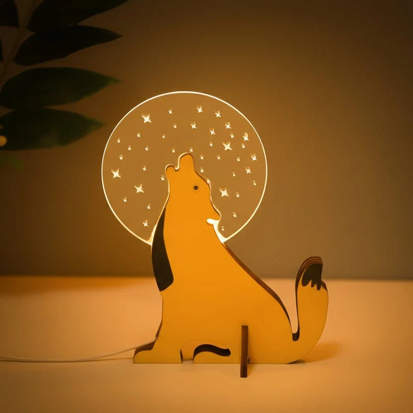 Night Light Wooden Animal USB LED