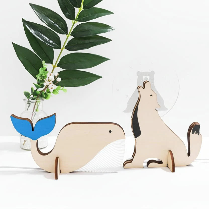 Night Light Wooden Animal USB LED