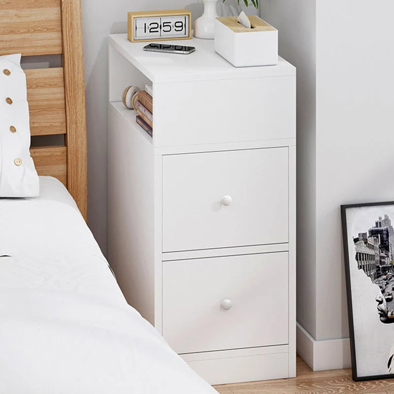 Nightstand MDF 2 Drawers & Enclosed Cabinet