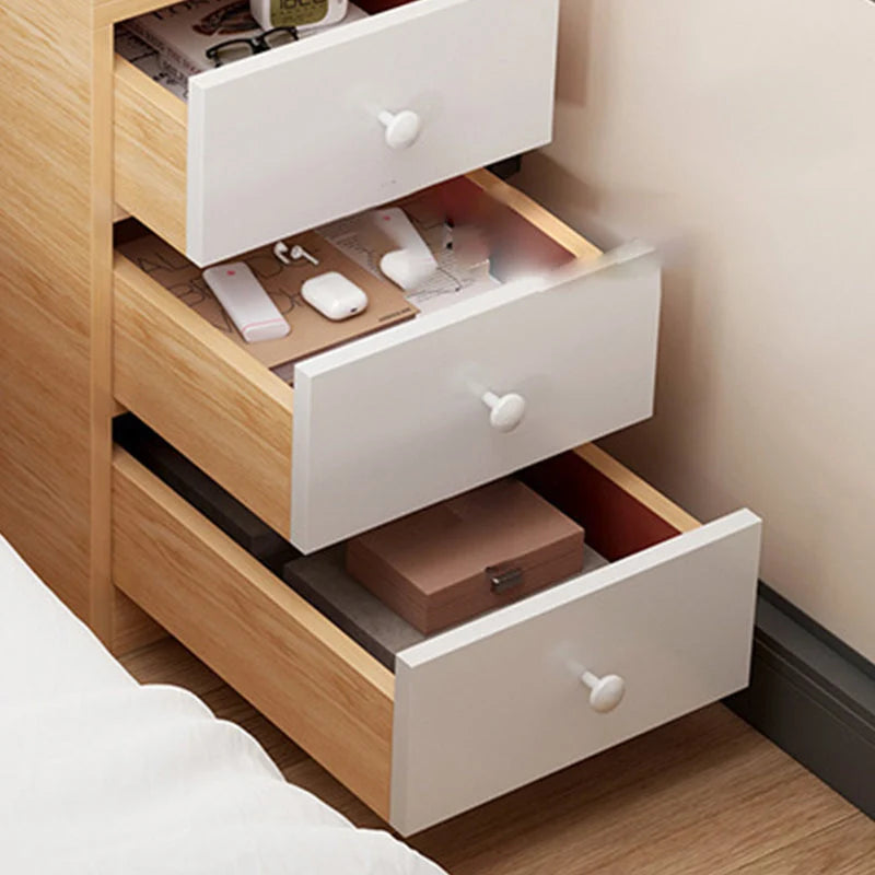 Nightstand MDF 2 Drawers & Enclosed Cabinet