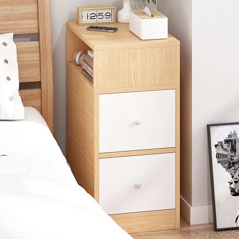 Nightstand MDF 2 Drawers & Enclosed Cabinet