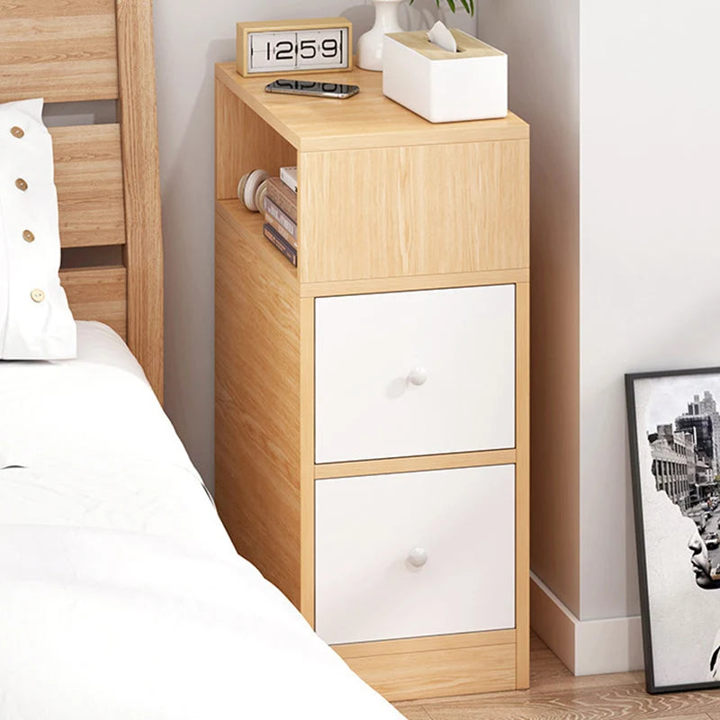 Nightstand MDF 2 Drawers & Enclosed Cabinet