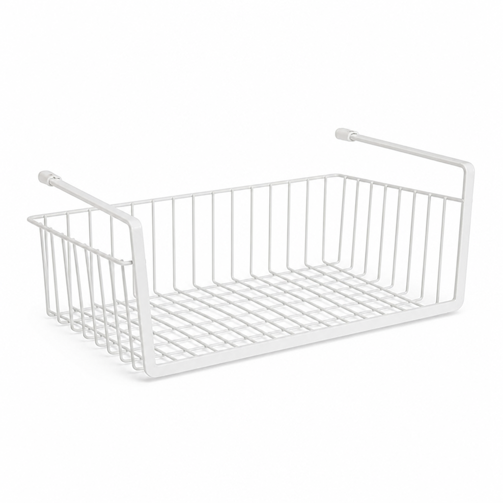 No-Drill Slide-On Coated Metal Under-Shelf Basket