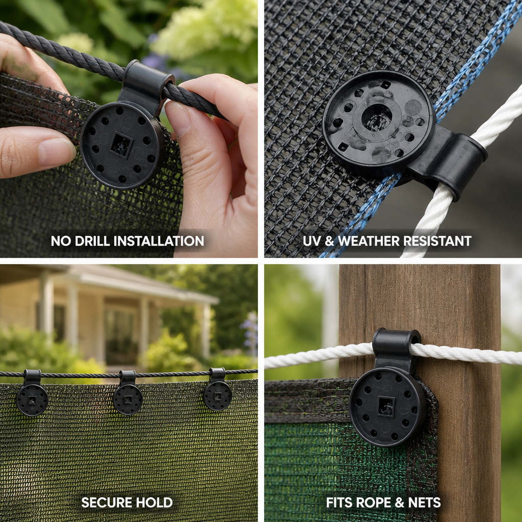 No-Drill UV-Resistant Garden Net Clips