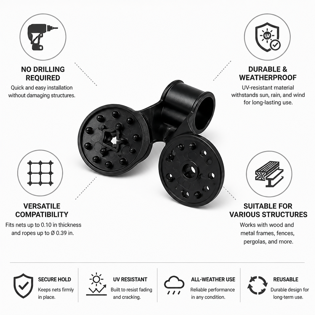 No-Drill UV-Resistant Garden Net Clips