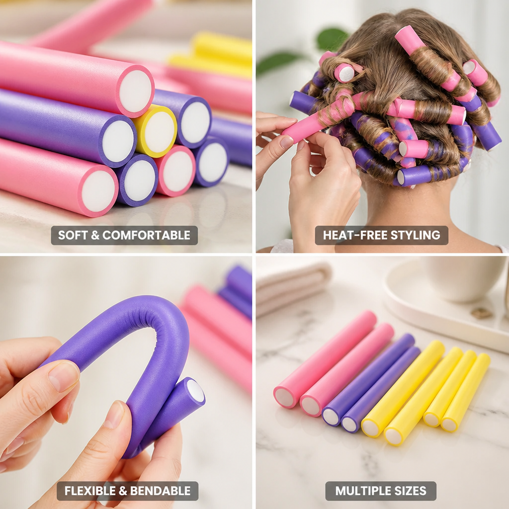No-Heat Flexible Foam Curling Rods (Set of 10/20)