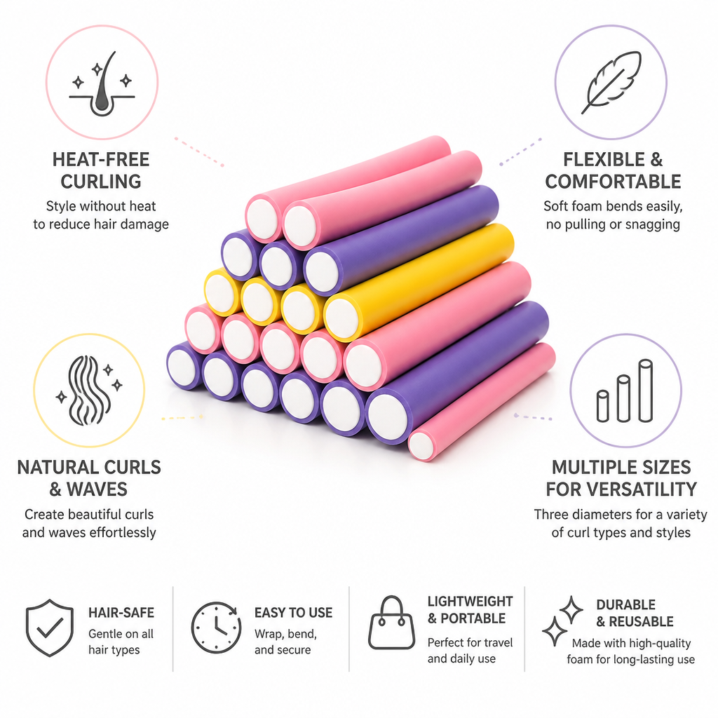 No-Heat Flexible Foam Curling Rods (Set of 10/20)