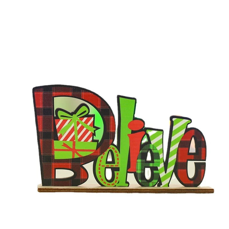 Noel Letters Wooden Christmas Motif Tabletop Display