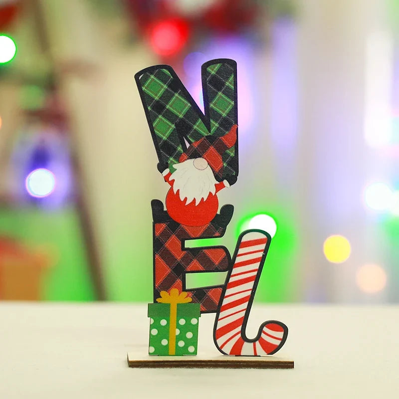 Noel Letters Wooden Christmas Motif Tabletop Display