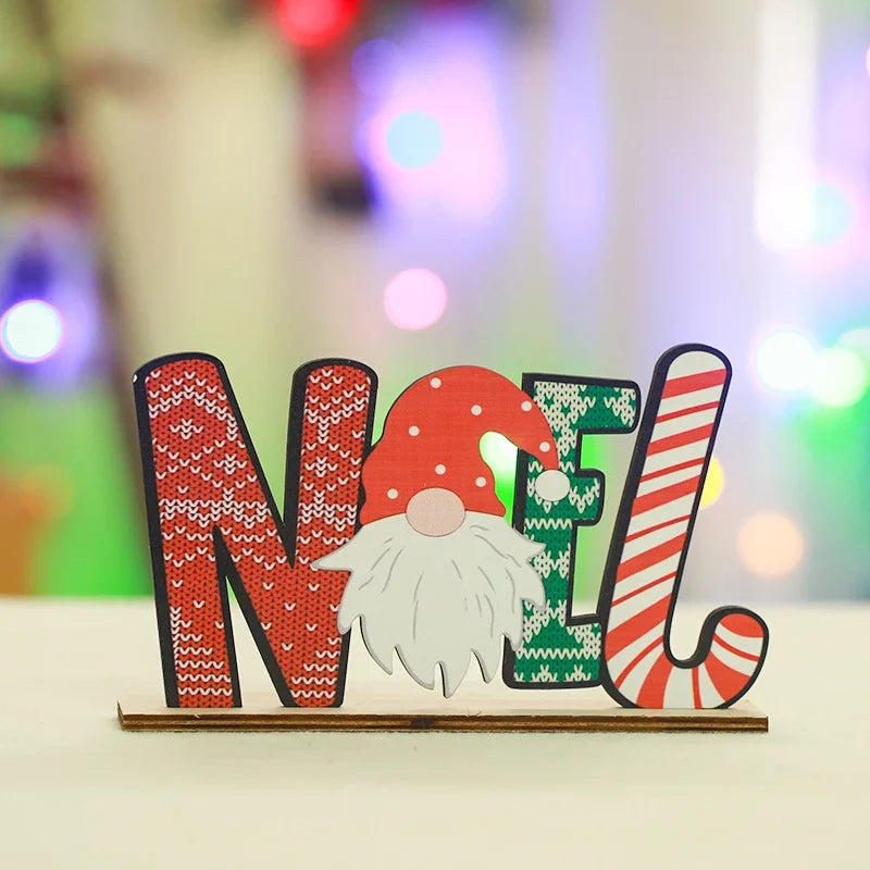 Noel Letters Wooden Christmas Motif Tabletop Display