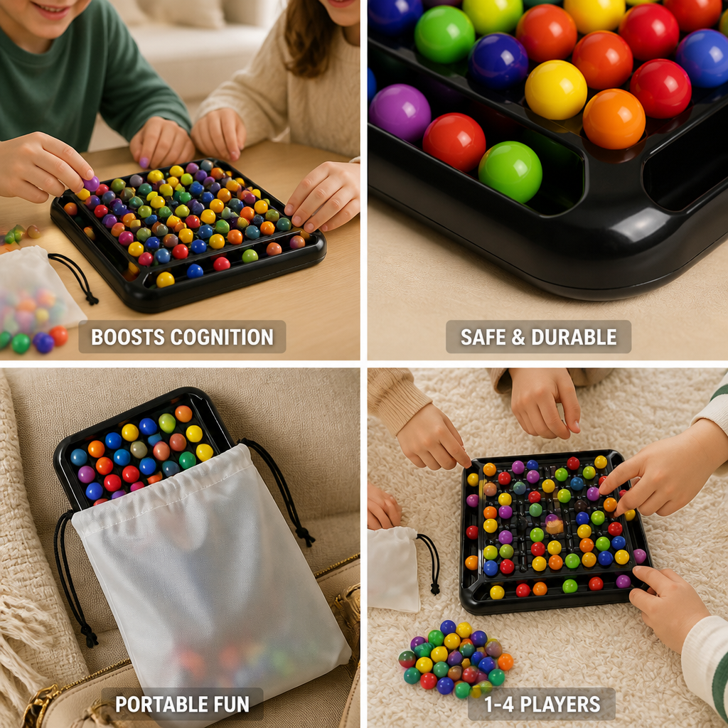 Non-Toxic ABS Color-Matching Bead Game (1-4 Players)