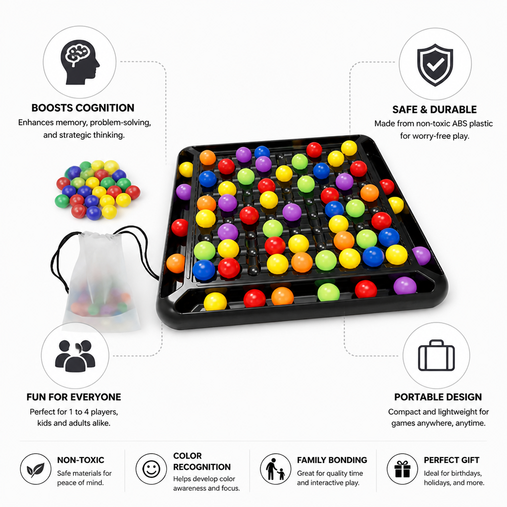 Non-Toxic ABS Color-Matching Bead Game (1-4 Players)