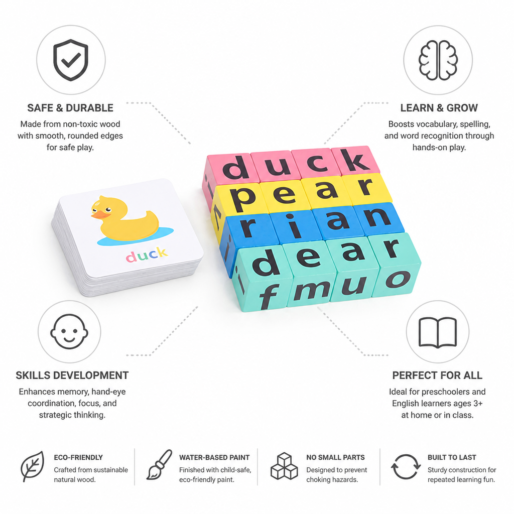 Non-Toxic Wooden Alphabet Spelling Set