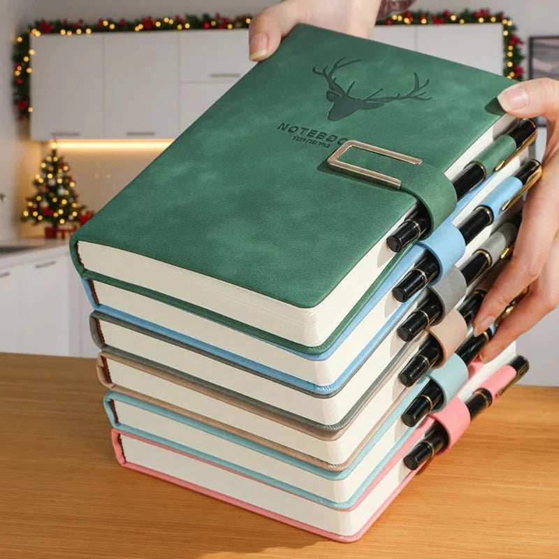 Notebook Genuine Leather A5 Personalized Cover Integrated Bookmark