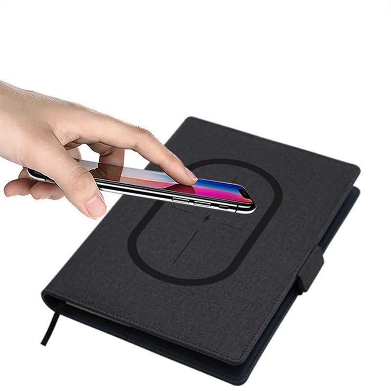 Notebook Portfolio Wireless Charging Refillable PU Leather A5