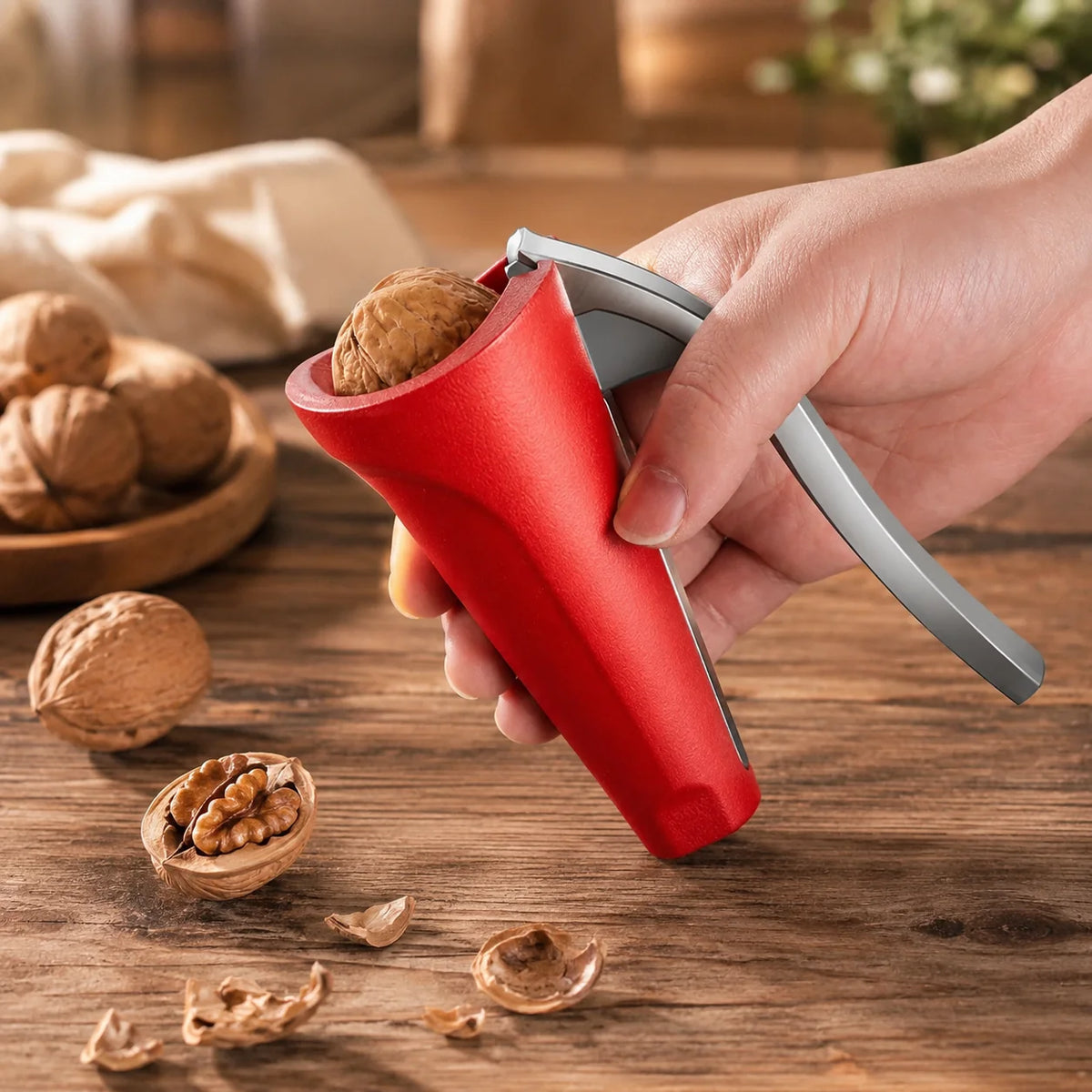 Nut Cracker Lever-Action Adjustable Gap Solid Metal