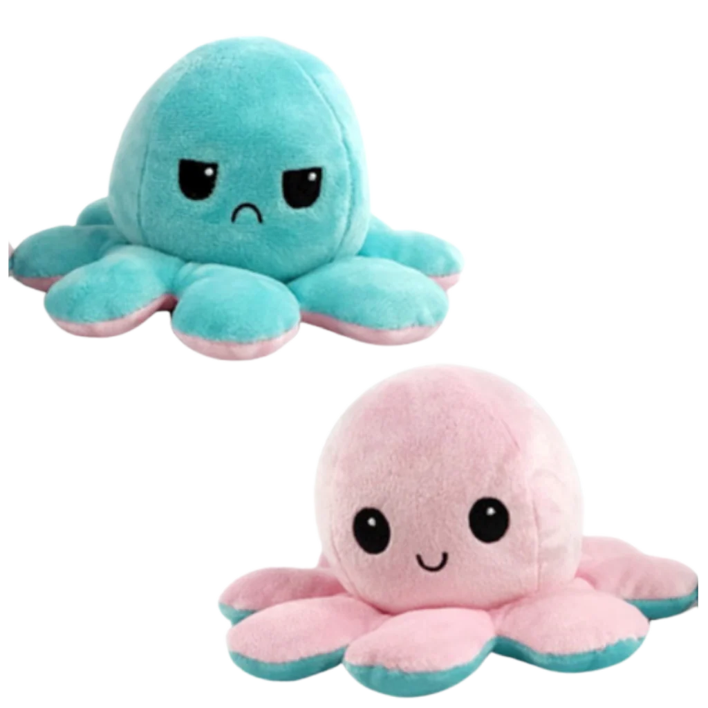 Octopus Plush Reversible Dual-Expression Soft Cotton