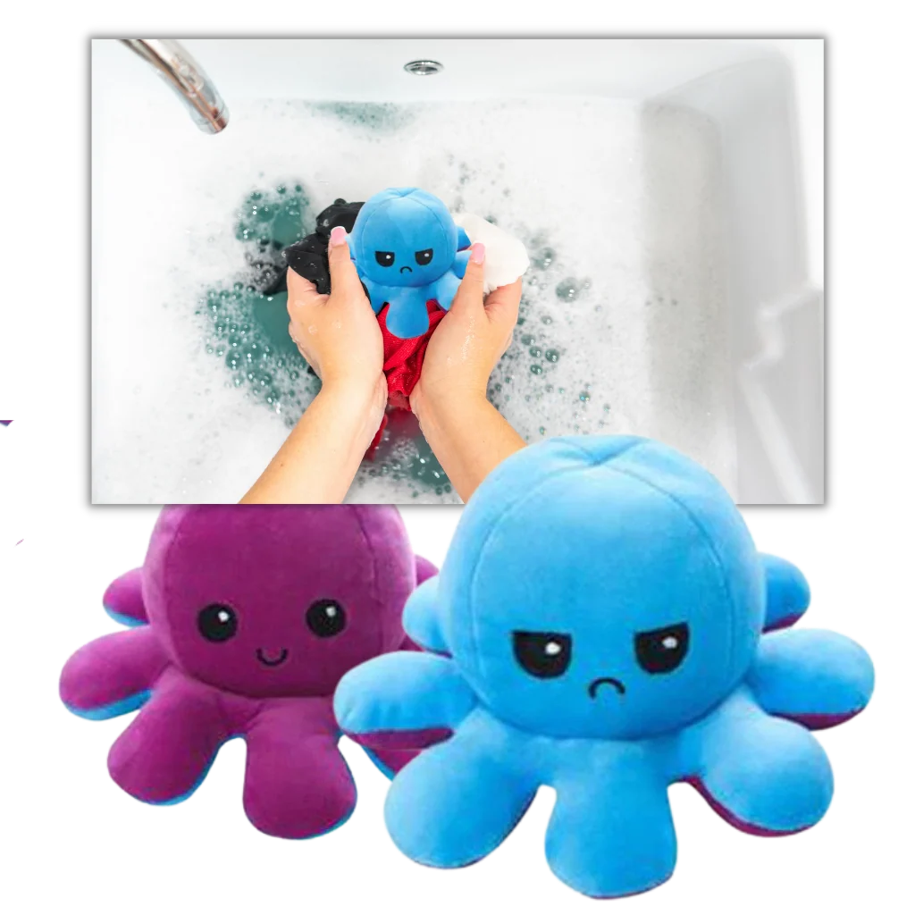 Octopus Plush Reversible Dual-Expression Soft Cotton