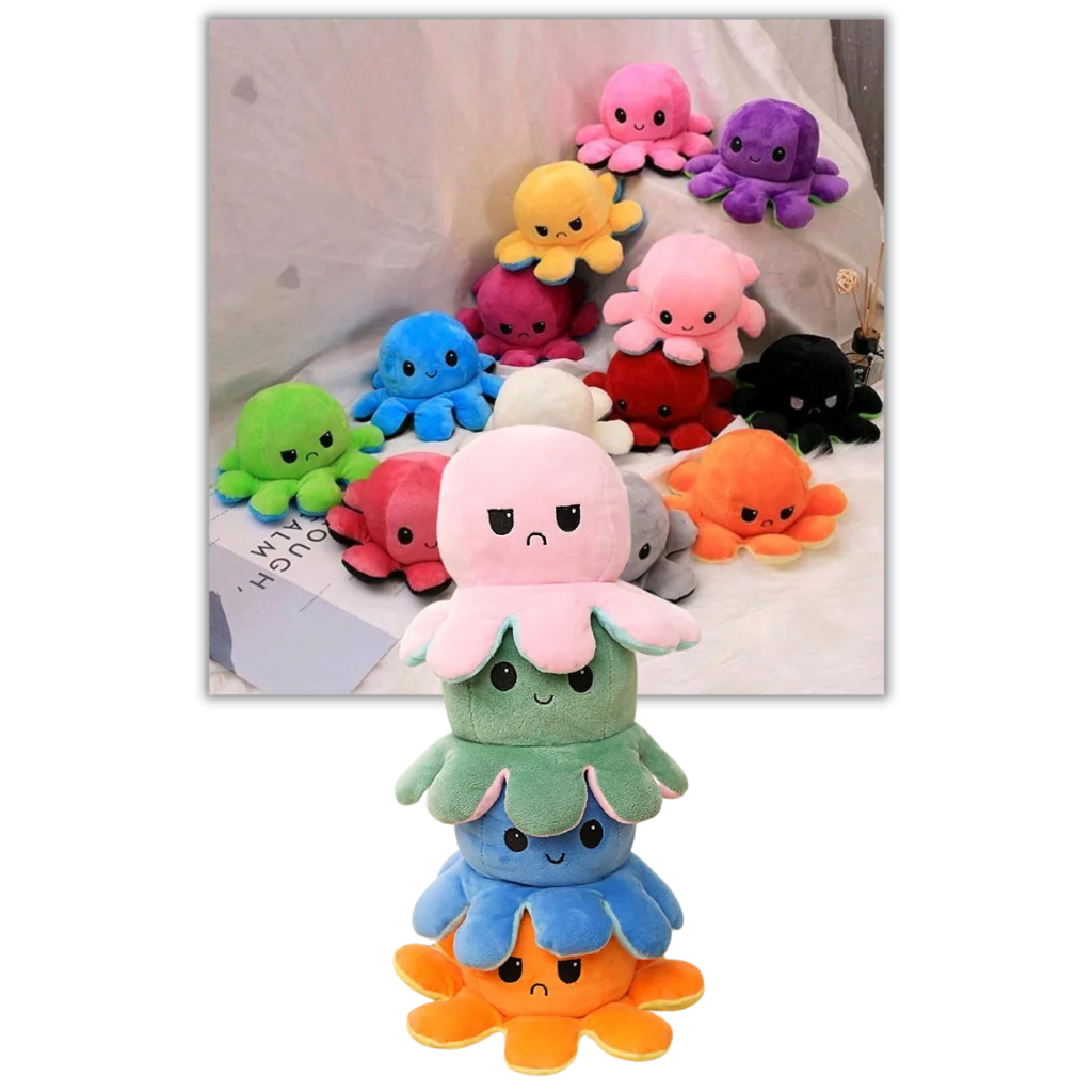 Octopus Plush Reversible Dual-Expression Soft Cotton