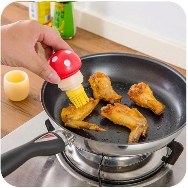 Oil Basting Brush Glass Jar Heat-Resistant