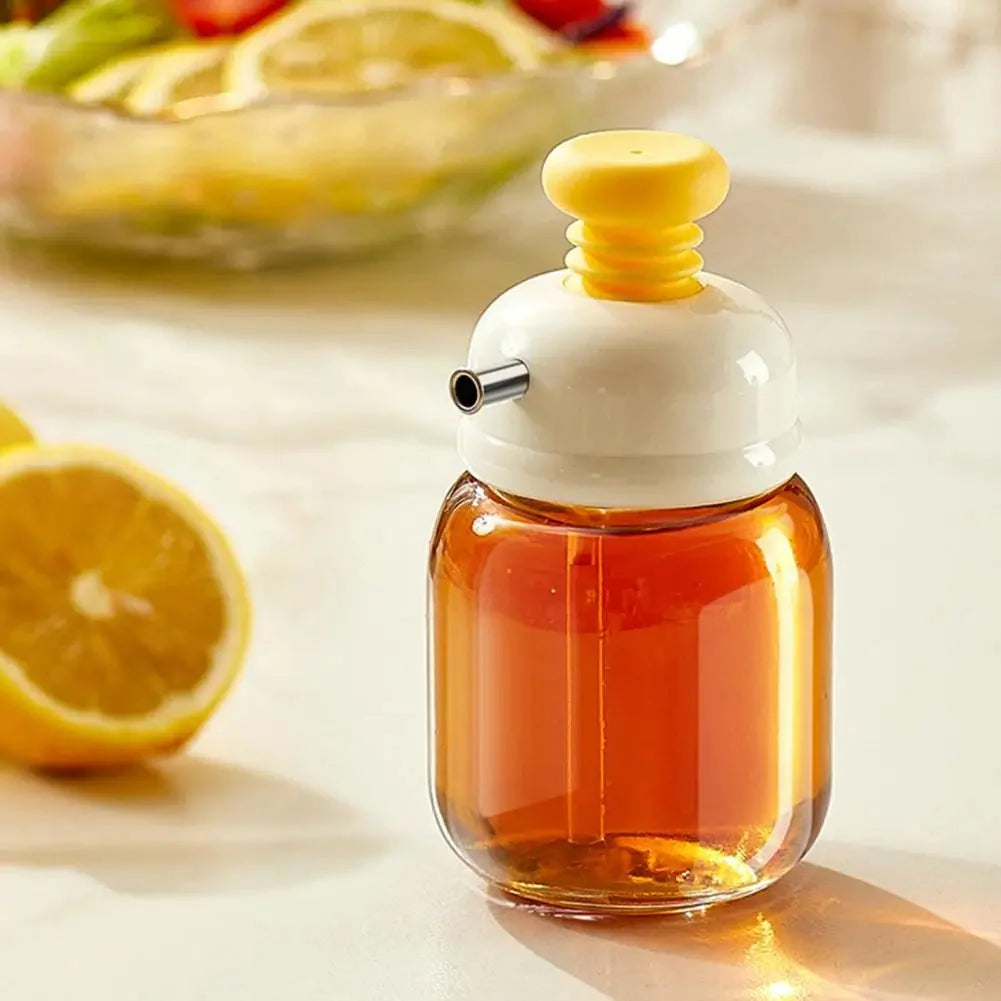 Oil Dispenser Bottle Glass Press-Control No-Drip Spout