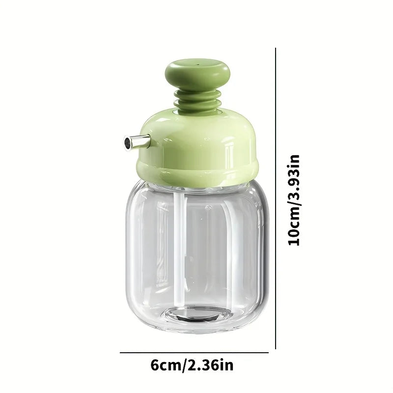 Oil Dispenser Bottle Glass Press-Control No-Drip Spout