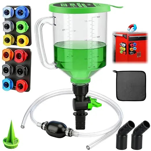 Oil Funnel Adapter Kit Color-Coded With Magnetic Trays