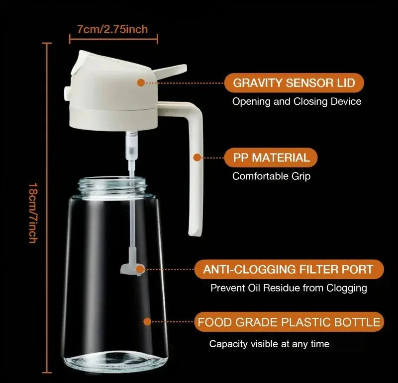 Oil Spray Bottle Adjustable Nozzle & Fine Mist 500ml