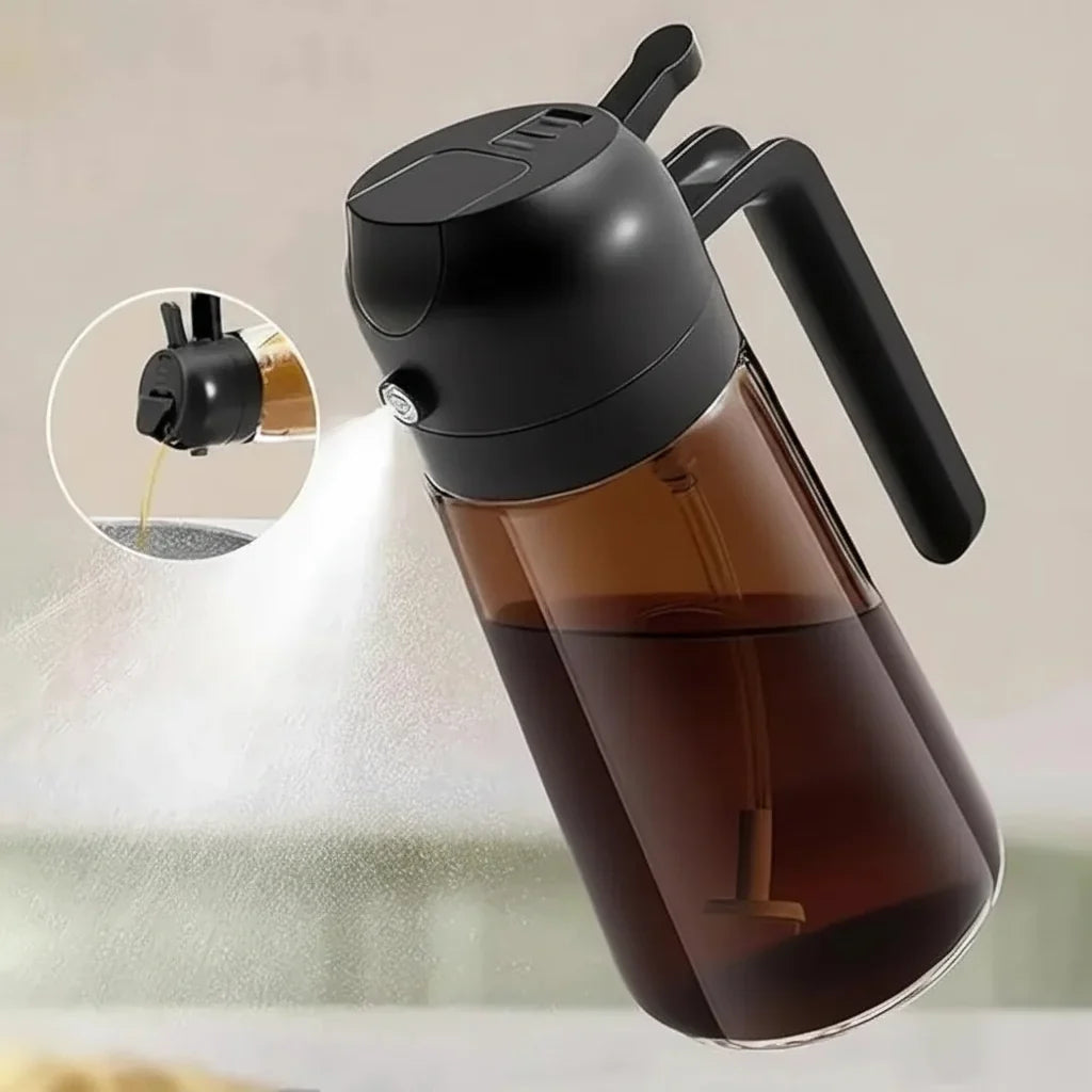 Olive Oil Dispenser Glass Drip Free Pour & Spray