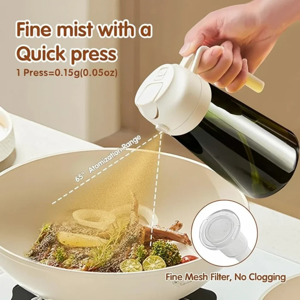 Olive Oil Dispenser Glass Drip Free Pour & Spray