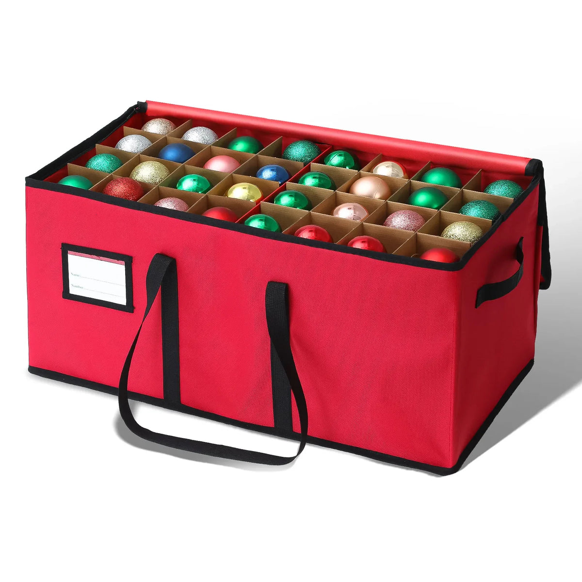Ornament Storage Bag Divided Fabric Compartments Stackable