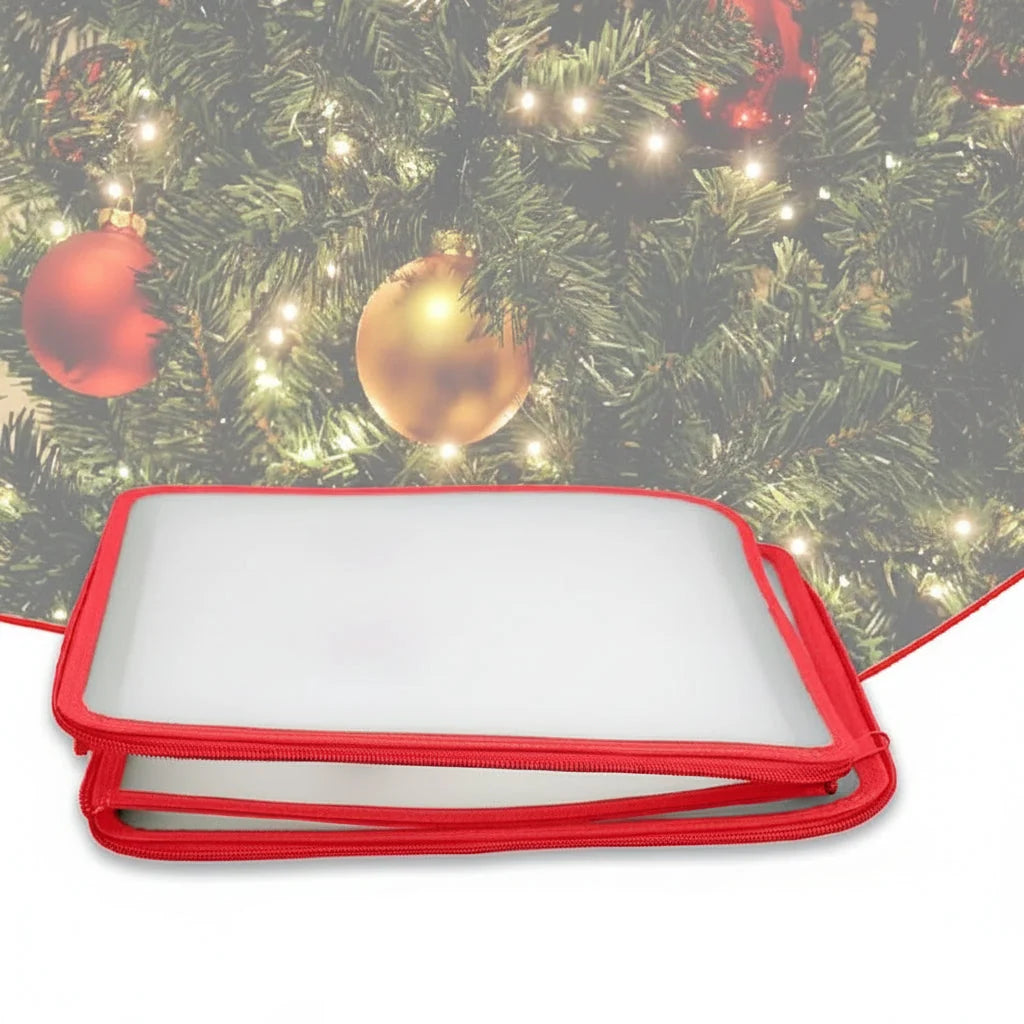 Ornament Storage Box Clear Plastic Divided Compartments Stackable