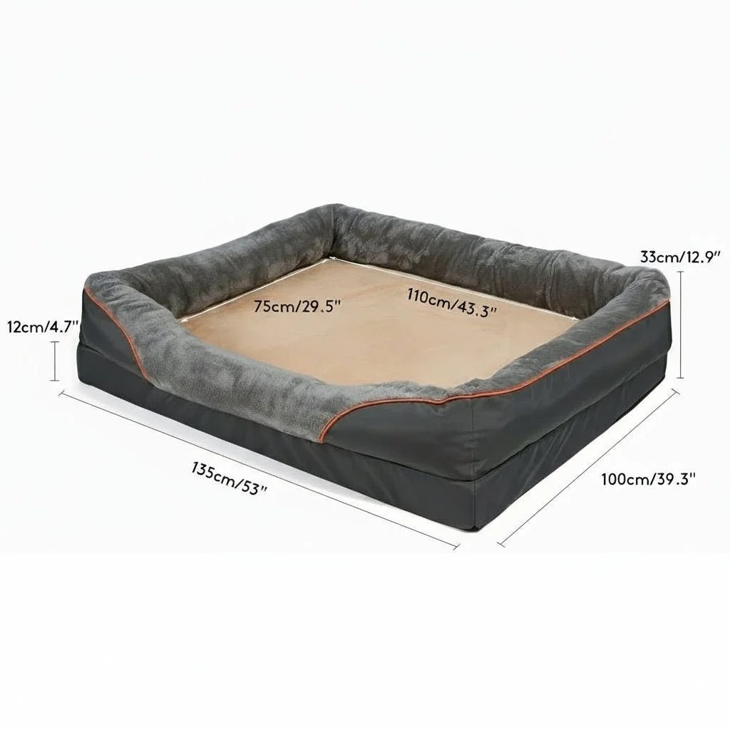 Orthopedic Dog Bed Memory Foam Raised Pillow Waterproof Cover