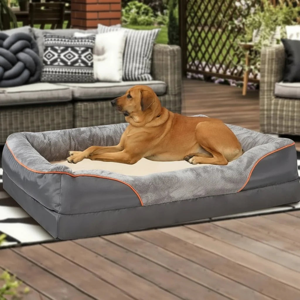 Orthopedic Dog Bed Memory Foam Raised Pillow Waterproof Cover