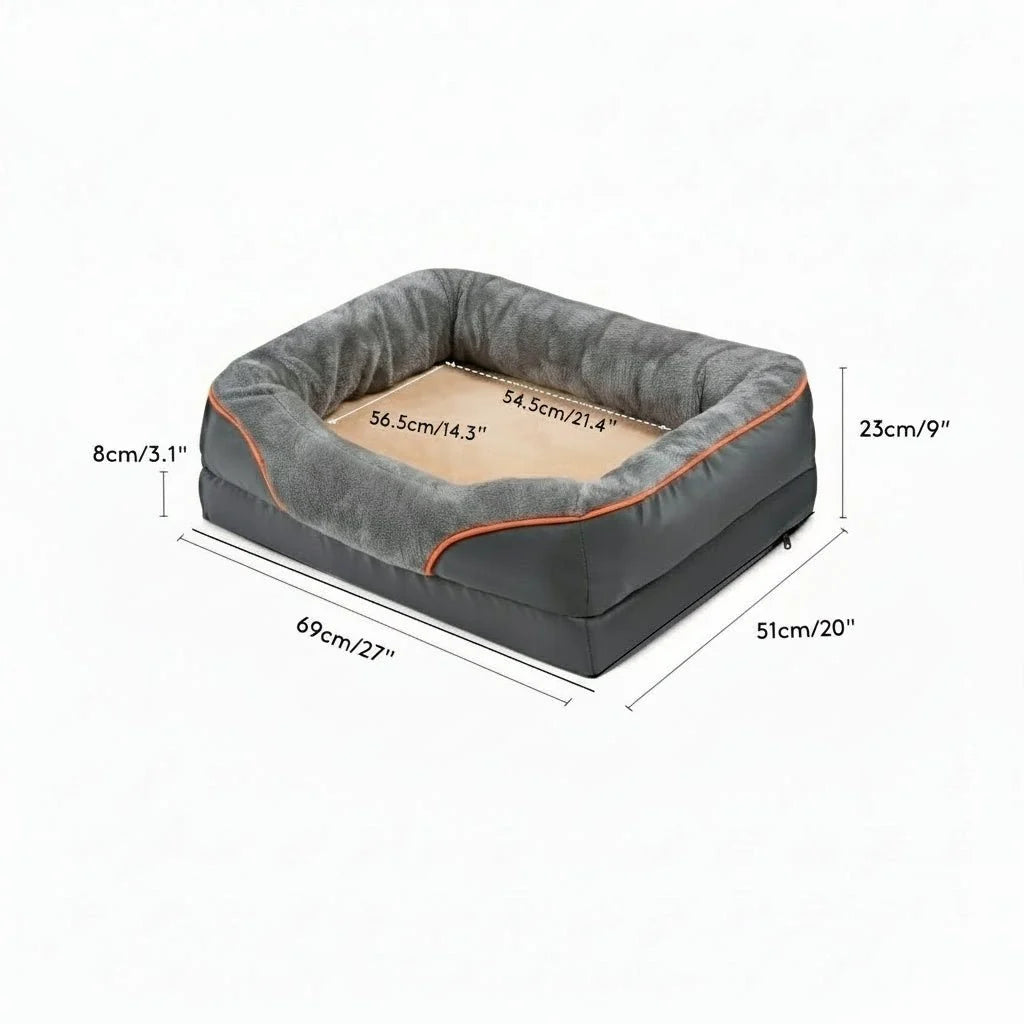 Orthopedic Dog Bed Memory Foam Raised Pillow Waterproof Cover