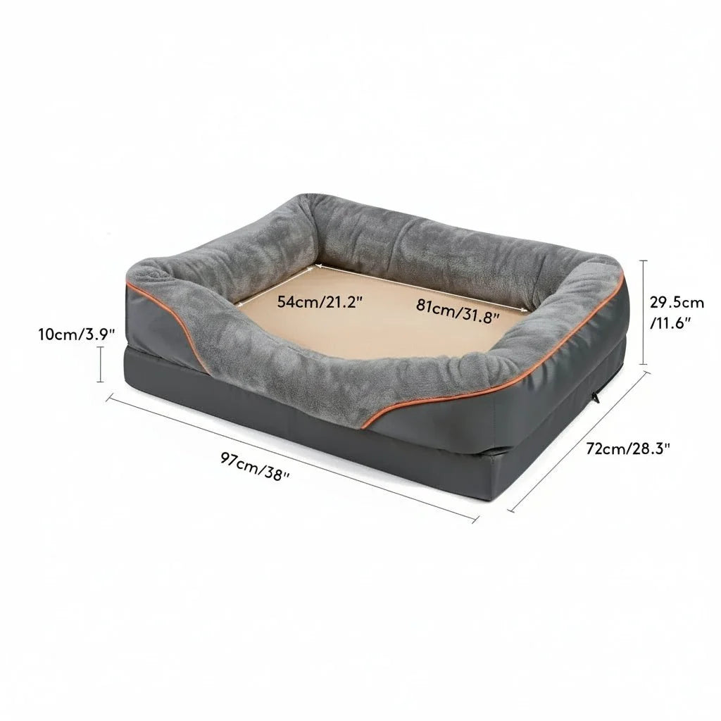 Orthopedic Dog Bed Memory Foam Raised Pillow Waterproof Cover
