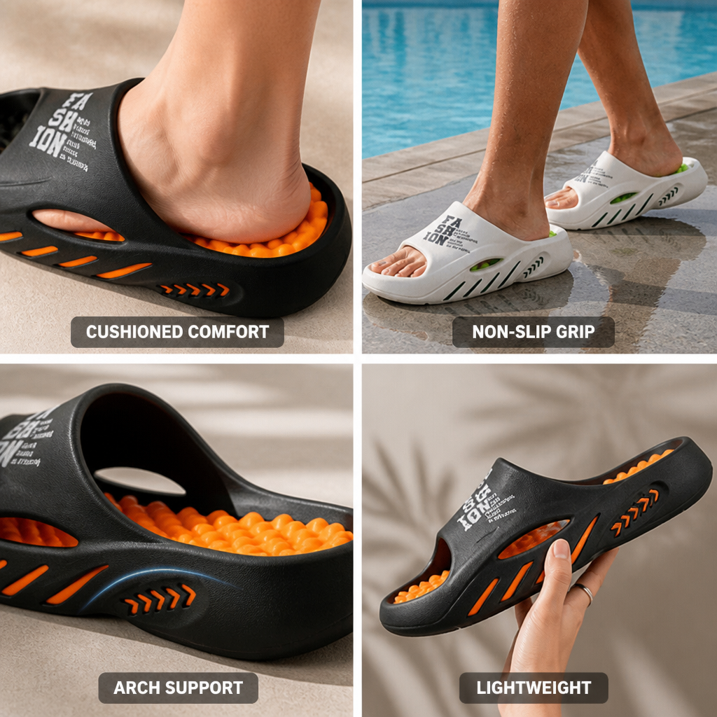 Orthopedic Padded Non-Slip Slippers (Men's)