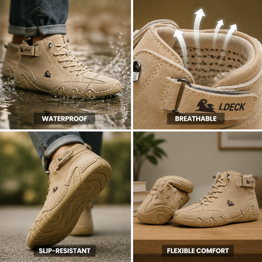 Orthopedic Waterproof Leather Shoe (Slip-Resistant Outsole)