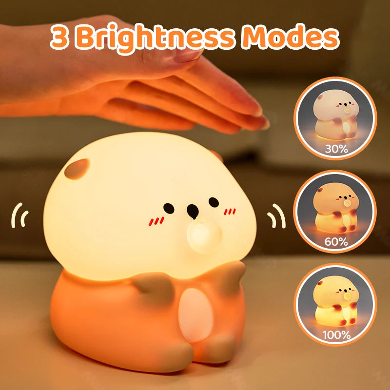 Otter Night Light Soft Silicone Three Brightness Levels