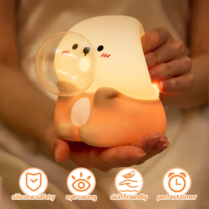 Otter Night Light Soft Silicone Three Brightness Levels
